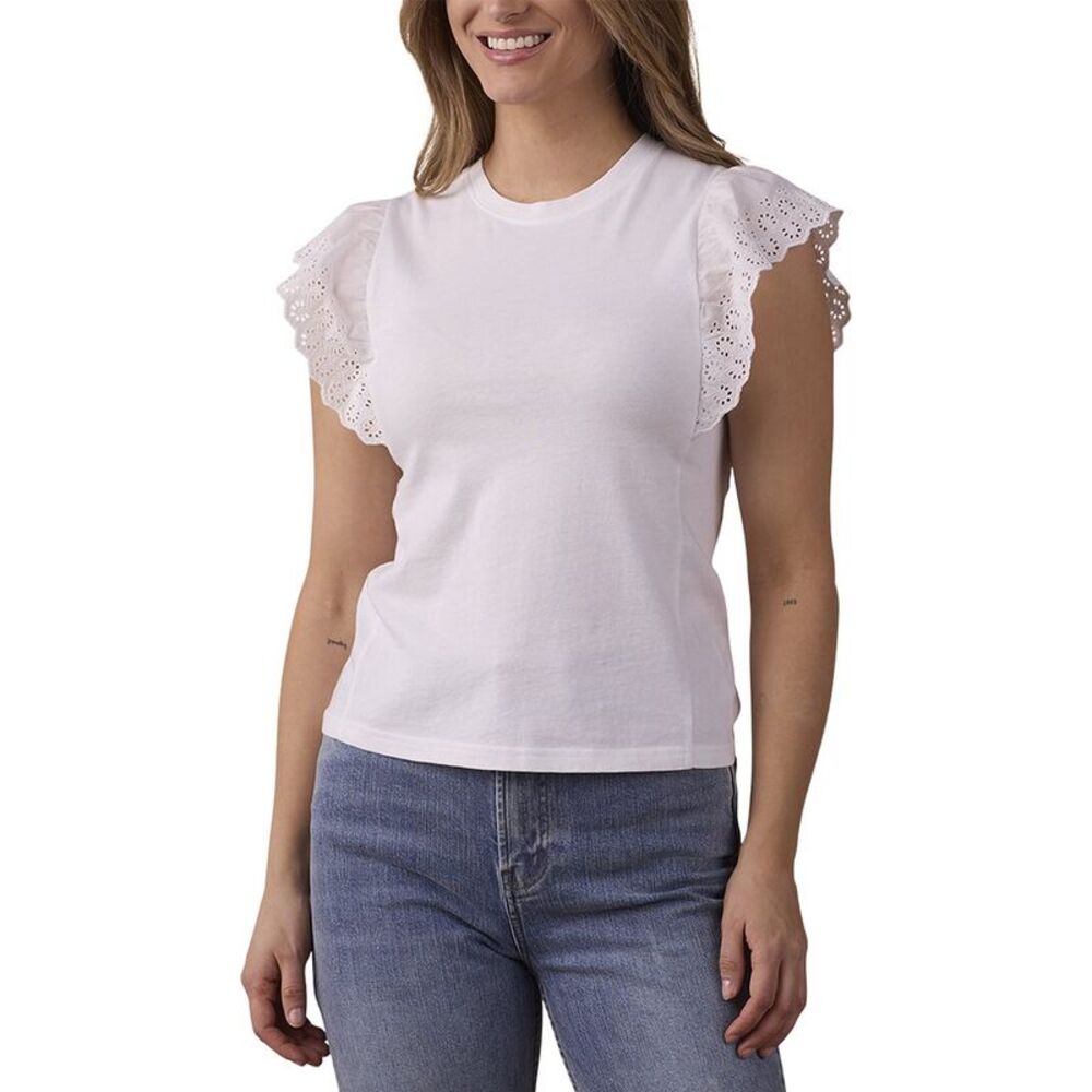 The Normal Brand Womens  Marnie Eyelet Top, White